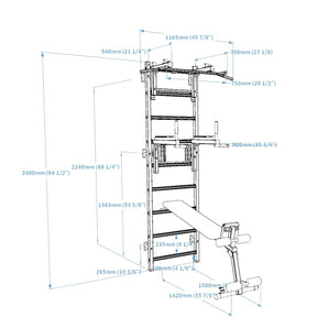 BenchK Series 733B Wall Bars: Sleek, Versatile, and Safe