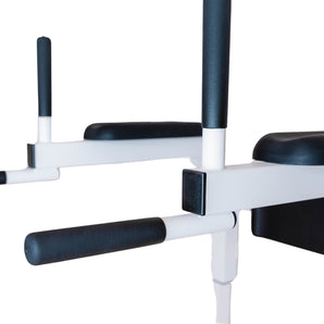 BenchK 722W White Stall Bar with Pull-Up Bar and Dip Station for Home Use